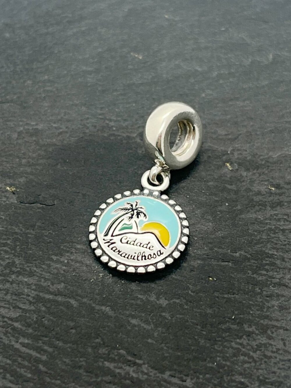 Pandora Cidade Maravilhosa Beach Sunset Dangle Charm Sterling Silver Jewelry